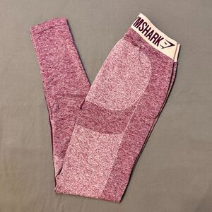 Gymshark Women's Flex Seamless Leggings Maroon / Pink Marl Marbled Size Medium